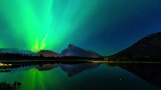The Aurora dancing over banff
