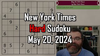 NYT Hard Sudoku Walkthrough | May 20, 2024 screenshot 4