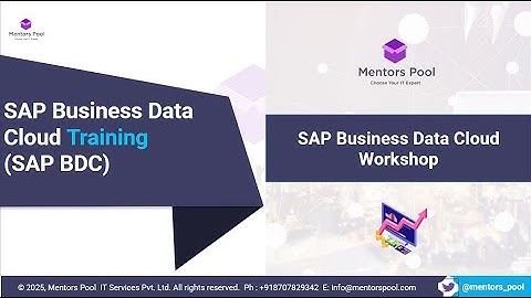 SAP Business Data Cloud (BDC) Training 2025 | SAP Databricks Workshop | Mentors Pool