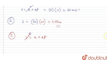A motor cyclist accelerate from rest with acceleration of `2 m//s^(2)` for a time of `10 sec`.