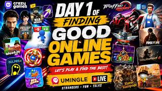 DAY 1: Finding the BEST FREE Online Games! 🎮 CrazyGames + Umigle Live | TalkLoot Gaming