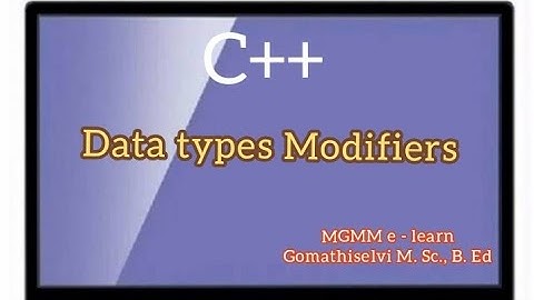 Data type modifiers C++ in Tamil
