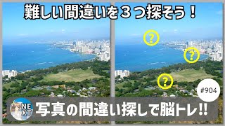 『間違い探し』写真で脳トレ！ #904 「海岸沿いの景色」「葉上の枯葉」「きれいな寝室」【高難易度】｜Find the difference game in photos screenshot 5