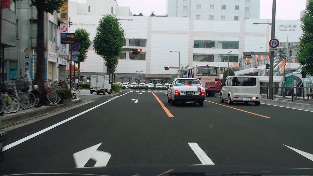 山形市内の車載風景 山形蔵王IC - 山形駅前 [2倍速 2008/07 車載動画]