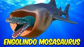 TUBARÃO BALEIA ENGOLE UM MOSASAURUS | Feed and Grow: Fish