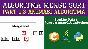 [Part 1.3 Animasi Algoritma] Merge Sort di Pemrograman C | JAVA | PYTHON - Algoritma Sorting
