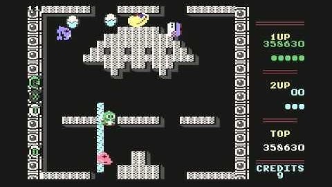 Bubble Bobble for Commodore 64 (C64) level 11 gameplay