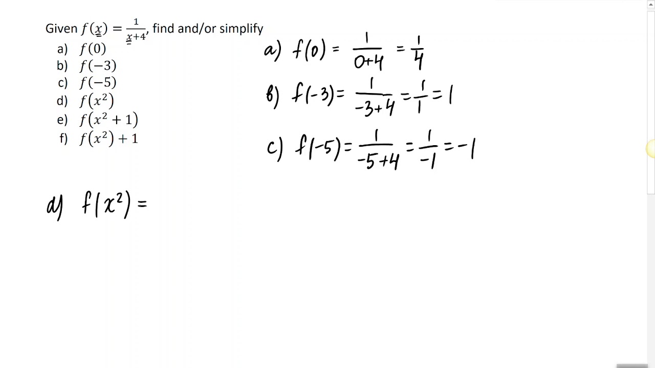 Working with a Function Notation - YouTube