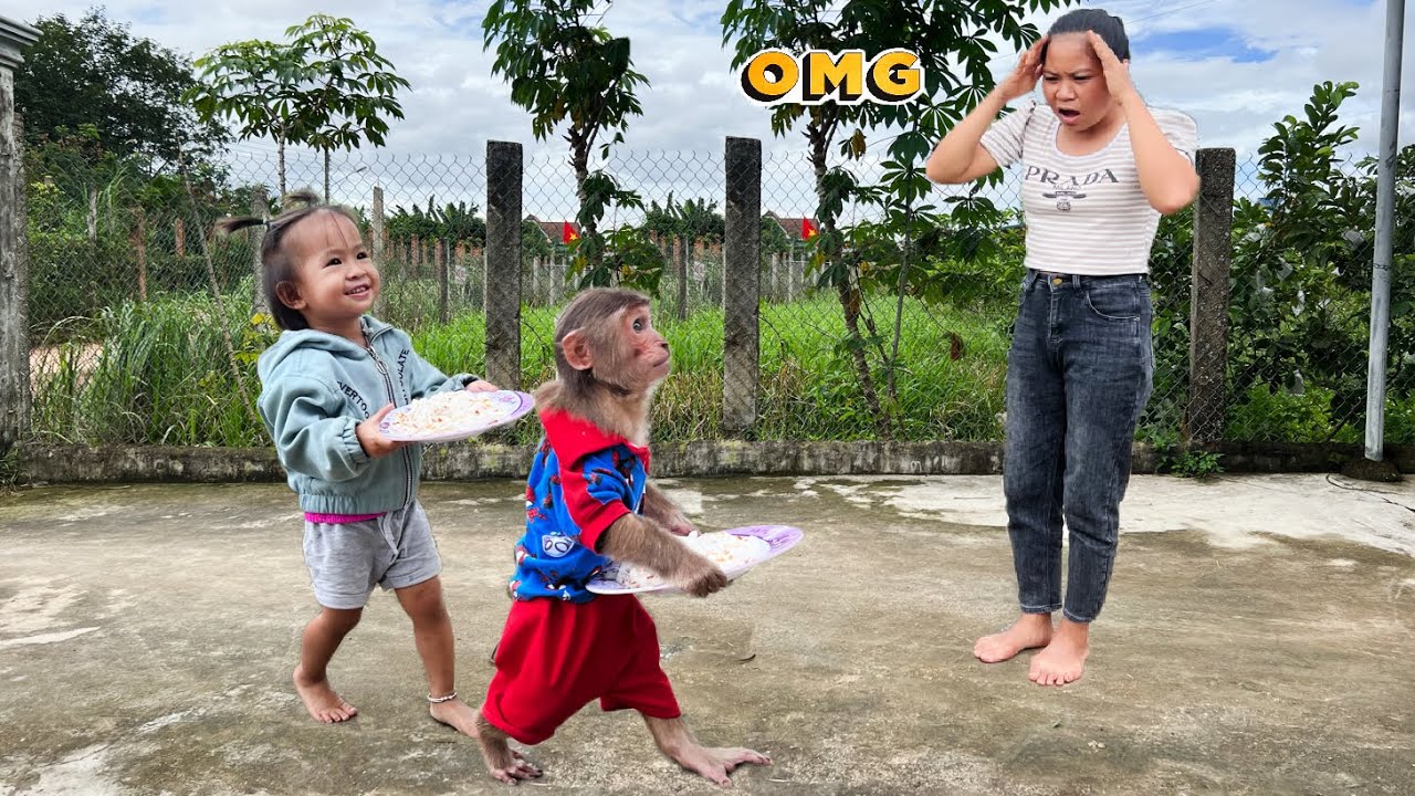 ⁣Mom surprise panicked when see Cutis & Yen Nhi go market buy breakfast