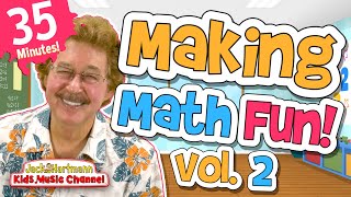 Making Math Fun Vol. 2! | 35 Minutes of Fun Math Songs for Kids | Jack Hartmann