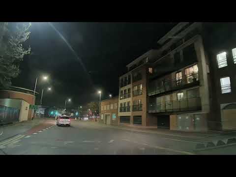 Night Drive On Foregate Street Pierpoint Street Sansome Walk & City Walls Road, Worcester, England