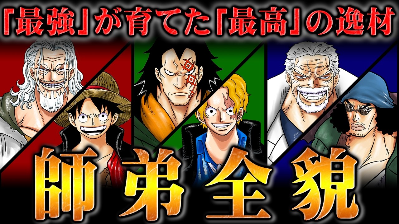 【徹底解説】強者が強者を生み出す黄金の方程式！傑物だらけの師匠と弟子のペアを網羅し師弟関係を追究する！【ワンピース】