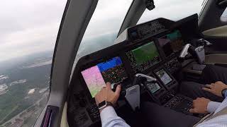Phenom 300 - Cockpit View - ILS and Landing at KPDK on a busy day
