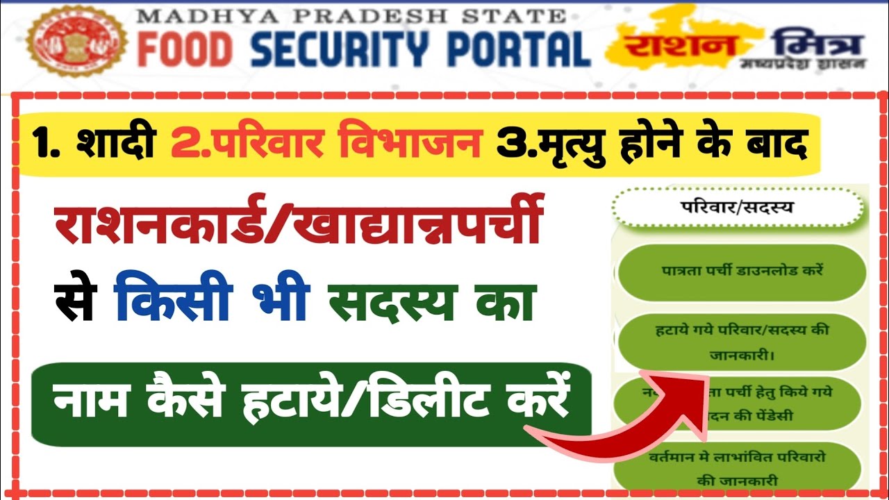 How to Remove Your Name from a Ration Card। राशनकार्ड से नाम कैसे हटाये। Ration Mitra Portal ।