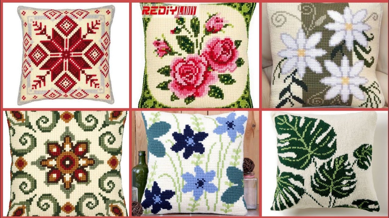 Top 30+ Beautiful Cross Stich Cushion covers Designs Ideas YouTube