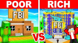 POOR Mikey vs RICH JJ FBI Security Base Battle in Minecraft!