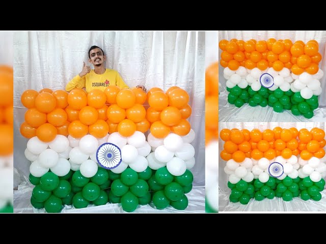 15 August Independence Day Decoration Idea | Flag with Balloon ...