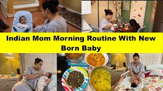 NEW MOM Morning  Routine With NEW BORN BABY | Mom's Life In USA | Simple Living Wise Thinking