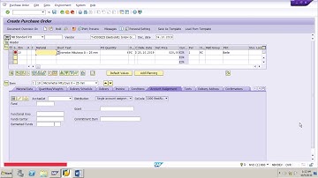 SAP MM How to create a Purchase Order for Consumable material for Single Account assignment