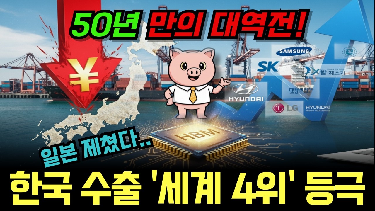 50년만에 일본 제쳤다, 한국 '세계 수출 4위', 반도체 호황에 피눈물 흘리는 일본 경제 붕괴 현황