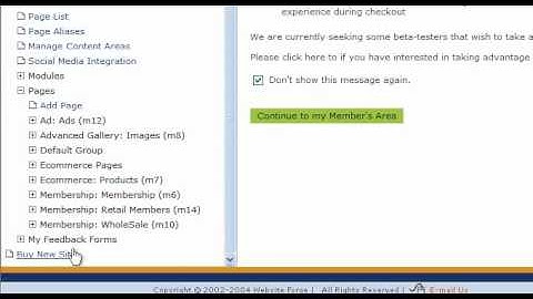Where And What Is My Members Area - Websiteforge Ecommerce Website