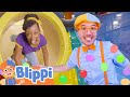 Blippi&#39;s Rainbow Color Slide and Ball Pit Song! Kids Indoor Playground with Blippi and Meekah