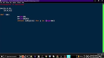 Tranpose of matrix using Python