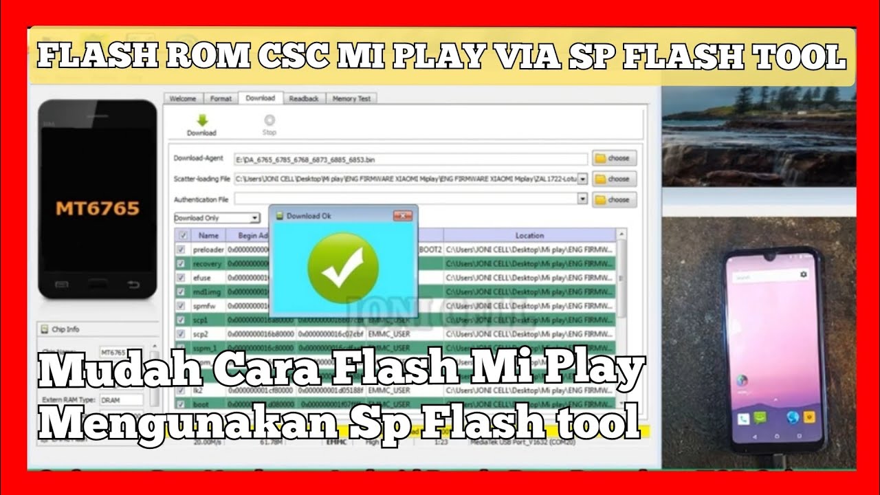 Flash firmware csc xiaomi Mi Play || Cara Flash Mi Play Mentok Logo