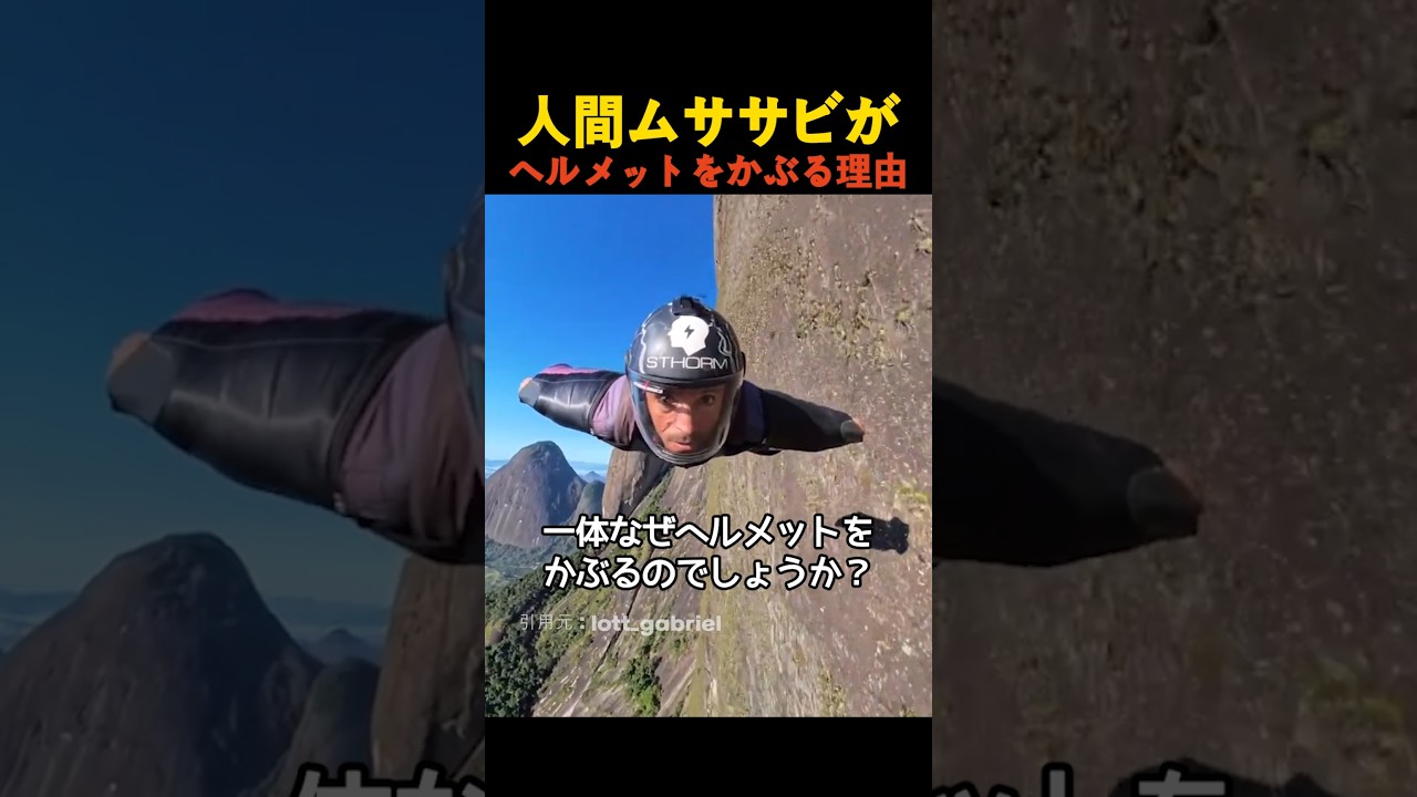 人間ムササビがヘルメットをかぶる理由