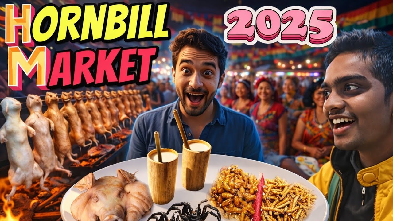 Exploring All Naga Tribes at Hornbill Festival 2025 NIGHT🌙Trying Rare Tribal Foods of Nagaland😲