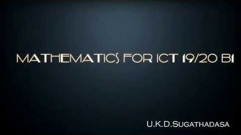 Mathematics for ICT - 1