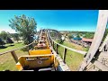 Cyclops  back row pov 4k mt olympus theme park cci wooden roller coaster