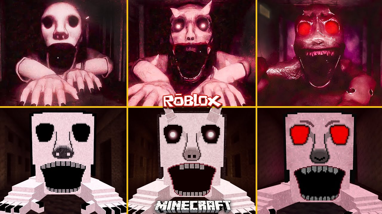 ROBLOX PETAPETA: School of Nightmares ALL JUMPSCARES vs MINECRAFT