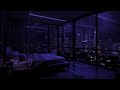 Duerme bajo la lluvia nocturna: un dormitorio acogedor con vistas a la ciudad 🌧️🌙💤