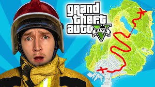 GTA V - PRZEZ CAŁĄ MAPE jako NPC! 🧑‍🚒 - STRAŻAK z Sheo!