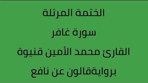 سورة غافر القارئ محمد الأمين قنيوة برواية قالون عن نافع