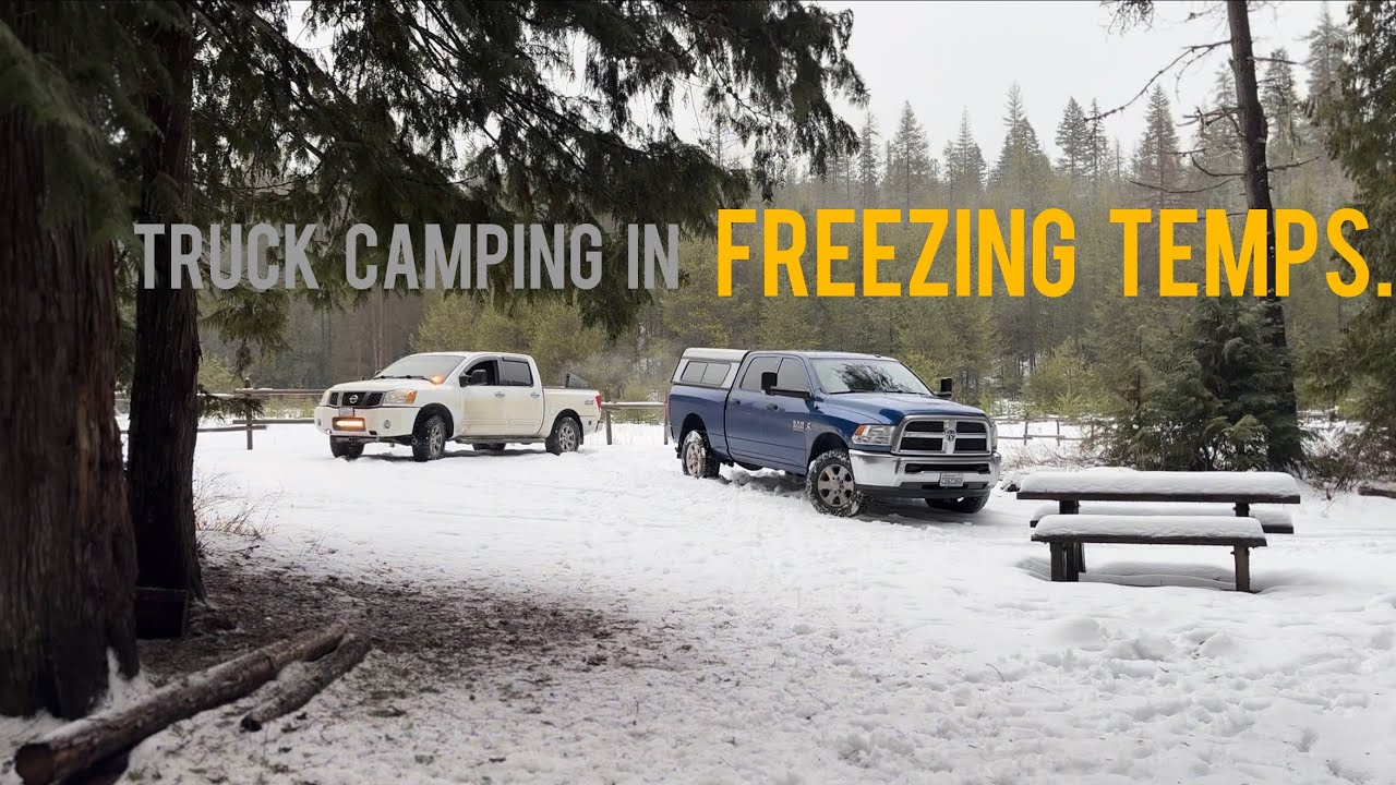 Truck bed & hot tent camping, wagyu burgers, crawlers and good times, WA Colville national forest. 