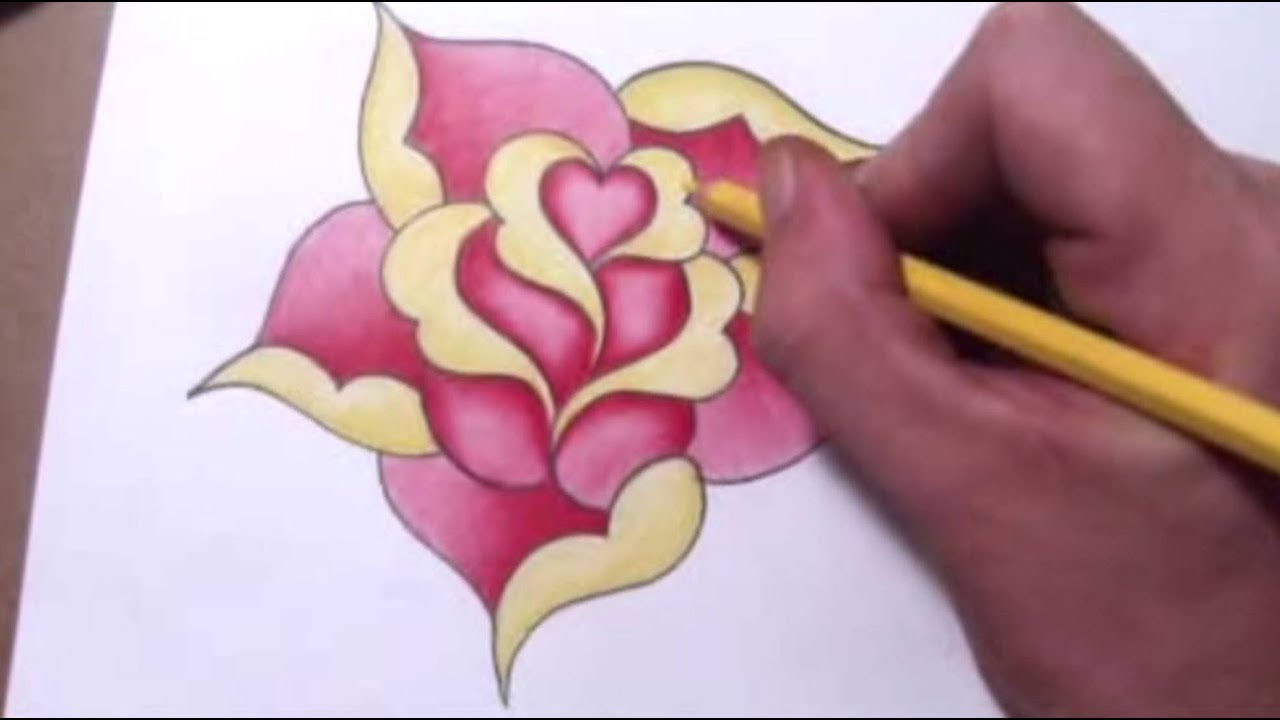 Simple Pink Rose Drawing