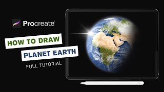 How to draw Planet Earth 🌍 Procreate Full Tutorial screenshot 2