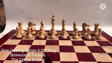 New Hasting Series 4.25” luxury wood Staunton chess set pieces/ The Chess Empire