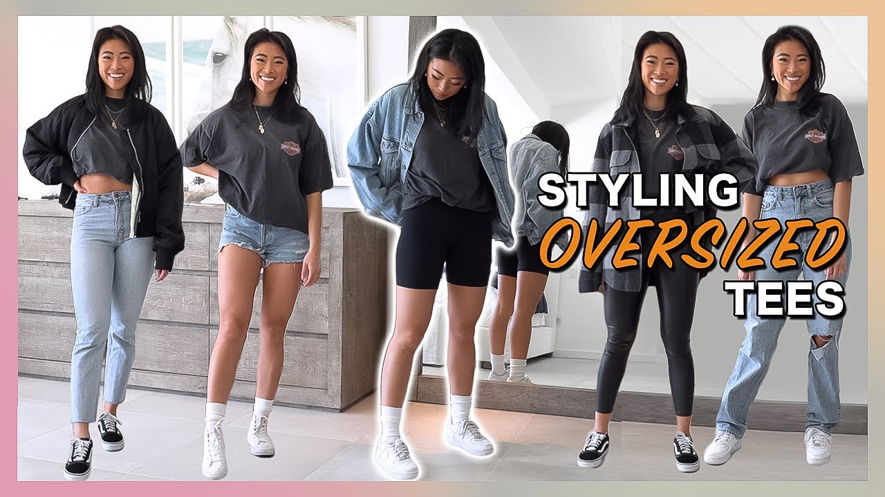 nauwkeurig Zwerver Cokes HOW TO STYLE: Oversized Graphic Tee | My Shirt Tuck Hack! // Christine Le -  YouTube