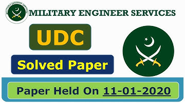 MES UDC SOLVED PAPER | Test Held On (11-01-2020)