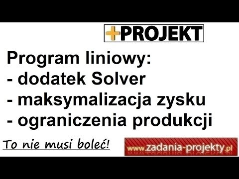 Dodatek Solver - maksymalizacja zysku przy ograniczeniach produkcji - interpretacja pełna