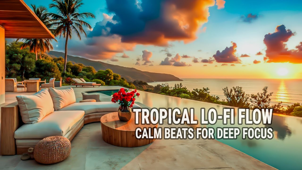 Deep Tropical Lo-Fi Chill House & Lounge Jazz 🌴 Sunset Vibes | Relaxing Music for Focus & Study