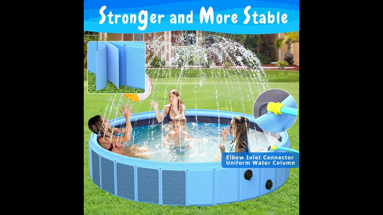 BerrysParadise Foldable Dog Pool with Sprinkler | Key Features