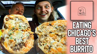 Eating Lonesome Rose's Beefy Crunchy Queso-rito | *BEST BURRITO IN CHICAGO*