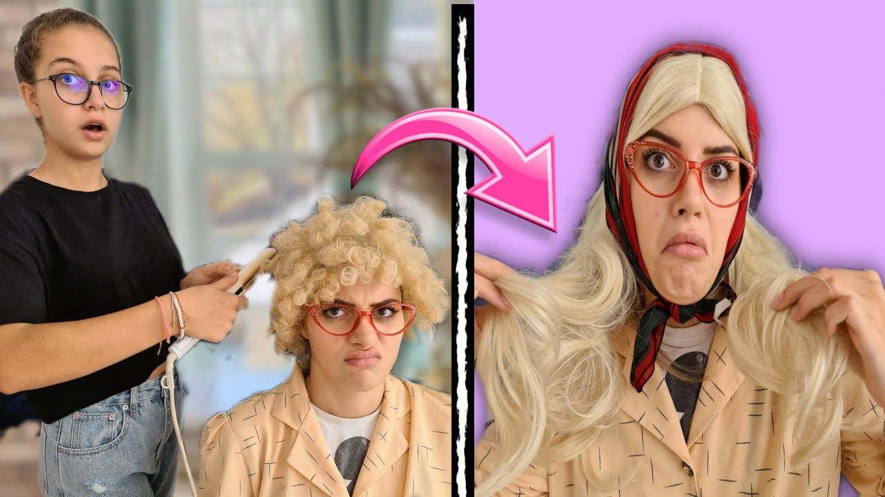 JE LISSES LES CHEVEUX DE NOTRE MAMIE!!