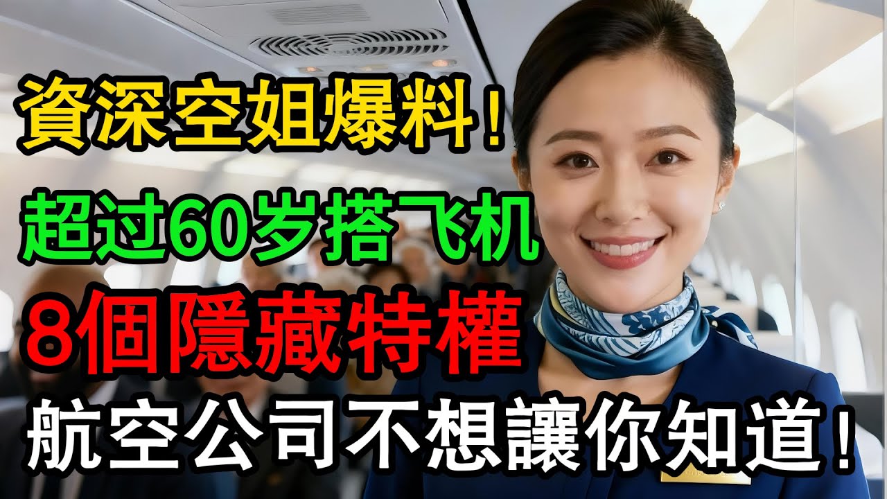 60歲以上搭飛機的8個隱藏特權，你不開口等於白白送錢給航空公司！請更新以免多付錢，給年長者的建議！別再被當肥羊宰！ #生活經驗 #航空旅行 #搭飛機 #機場 #旅遊攻略 #科普 #百科密碼