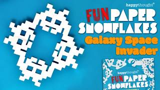 Galaxy Space invader Paper Snowflakes👾❄️ DIY Easy Kirigami Tutorial for Holidays 🚀(Craft Template) screenshot 3