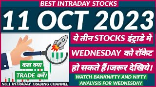 BEST INTRADAY STOCKS FOR 11 OCTOBER 2023 | INTRADAY TRADING SOLUTION | INTRADAY TRADING STRATEGY